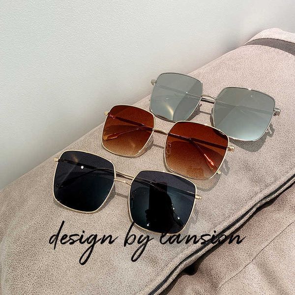 

square translucent pink versatile sunglasses li xiaolu recommends ins metal thin frame sun eye female, White;black