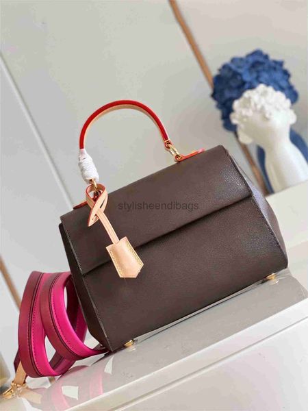 

stylisheendibags bags 10a designers classic cluny womens handle handbag cowhide trim purse crossbody shoulder fabric strap bag