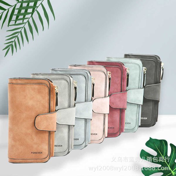 

new women's purse frosted change purse pu leather handbag multi-purpose long wallet large capacity card bag