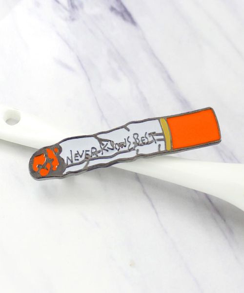 

smoke personality brooch special brooch cartoon enamel cute creative gift lapels denim badge white orange pins6267261, Gray