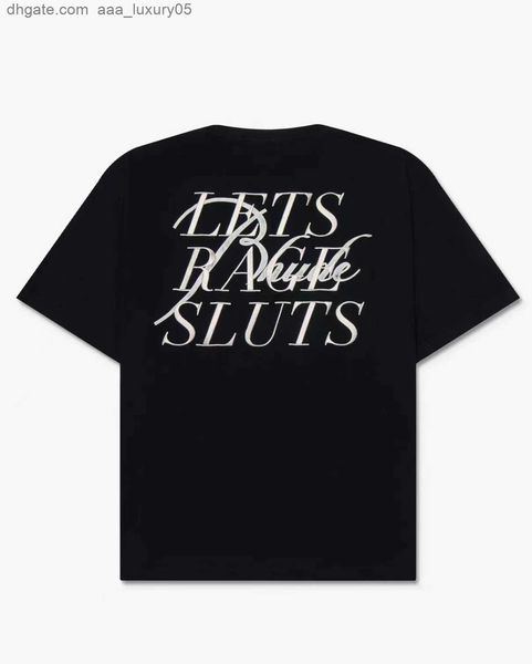 

designer fashion clothing tees tshirts rhude embroidered slogan short sleeve t-shirt black short sleeve loose half sleeved pure cotton men, White;black