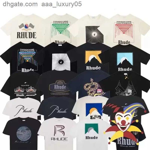 

rhude mens t shirt designer for men womens shirts fashion tshirt with letters casual summer short sleeve tees woman clothing, White;black