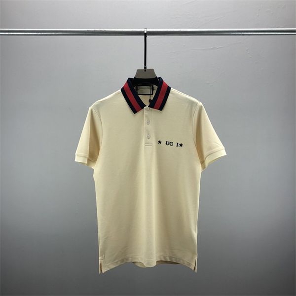 

2# summer polos fashion embroidery mens polo shirts highly quality t shirt men women high street casual tee size m-3xl #19, White;black