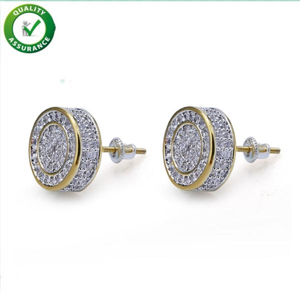 

designer earrings hip hop jewelry luxury mens stud earrings brand iced out diamond fashion gold silver for men bling crystal acces3231830, Golden;silver