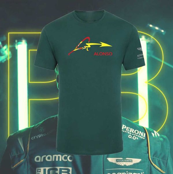 

men's t-shirts formula one 2023 aston martin team oversized and women's breathable f1 spanish driver alonso t-shirt moto tee, White;black