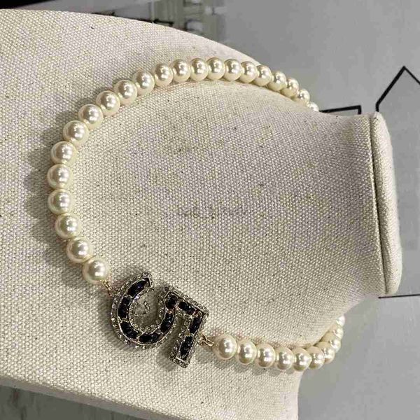

fashion designer 18k gold plated pendant necklaces luxury brand brass copper chains double letter sweater pearl necklace jewelry b611, Silver