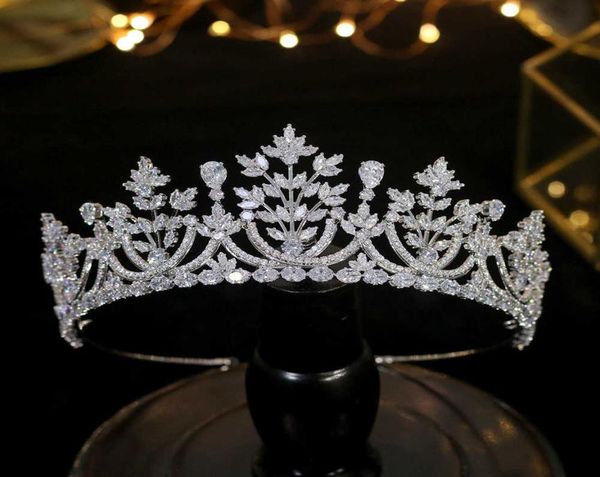 

tiaras and corona luxury retro new cubic zircon women039s wedding party hair accessories headdress princess crown x06254025811, Slivery;golden