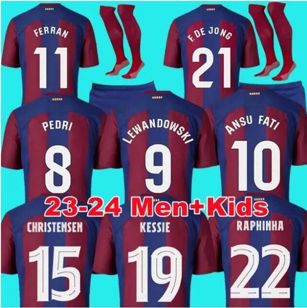 

2023 2024 camisetas de football barcelona soccer jerseys lewandowski pedri gavi 23 24 fc ansu fati ferran raphinha dest football shirt barca, Black