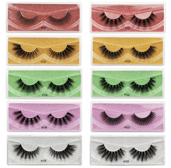 

15mm 3d mink lashes bright eyes false eyelashes long thick 100 handmade eyelash beauty muitlple color packaging box with mascara 6222185