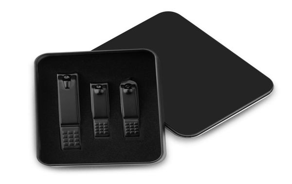 

3pcs black nipper nail cutter set matte stainless steel toenail clipper professional nails trimmer manicure tools8716082