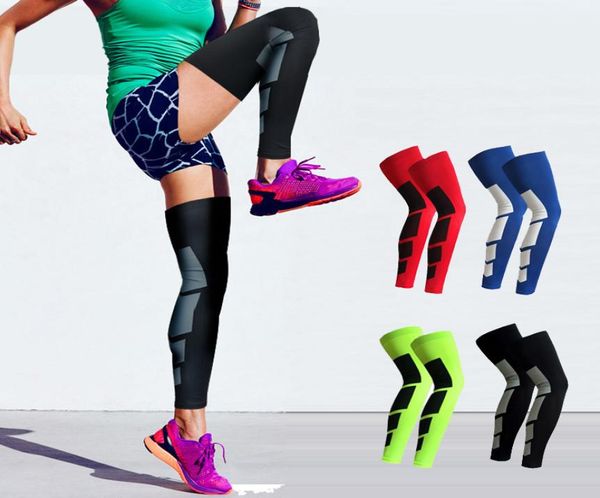 

1 pair antiskid sports silicone professional long knee support brace pad outdoor protector sport basketball leg sleeve spor1064079, Black;gray