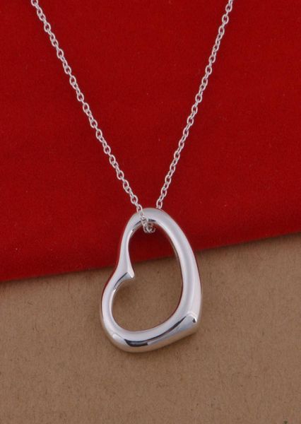 

new valentine039s day gift romantic lovely inlaid stone heart pendant necklace fashion 925 sterling silver plated jewelry8032209