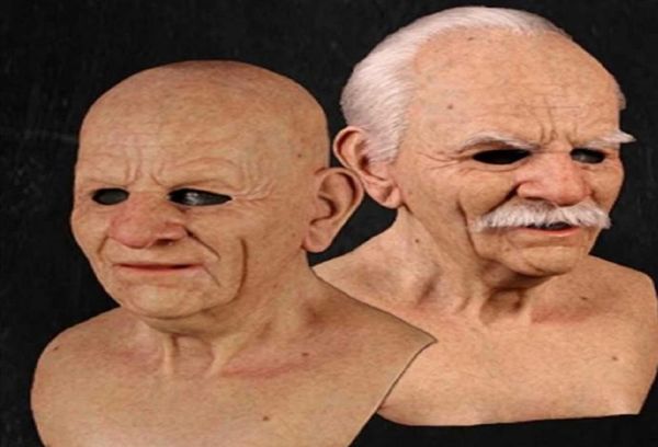 

designer old man woman alien fake mask lifelike halloween holiday funny super soft reusable children doll toy gift party sup6134370