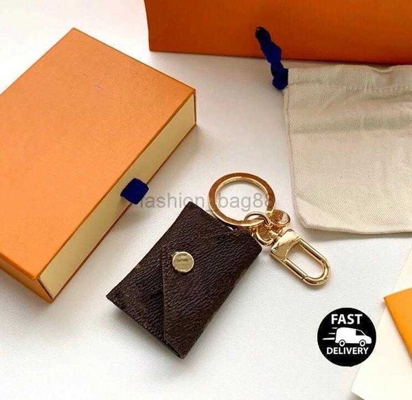 

designer letter wallet keychain keyring fashion purse pendant car chain charm brown flower mini bag trinket gifts accessories no, Silver