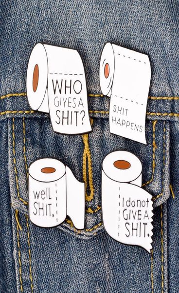

roll paper who giyesa shit daily necessities special personality tide new brooch creative cartoon lapel denim badge8972326, Gray