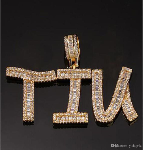 

mens 14k gold custom name baguette letter pendant necklace combination letters name pendant 24inch tennis necklaces zirconia jewel3217724, Silver