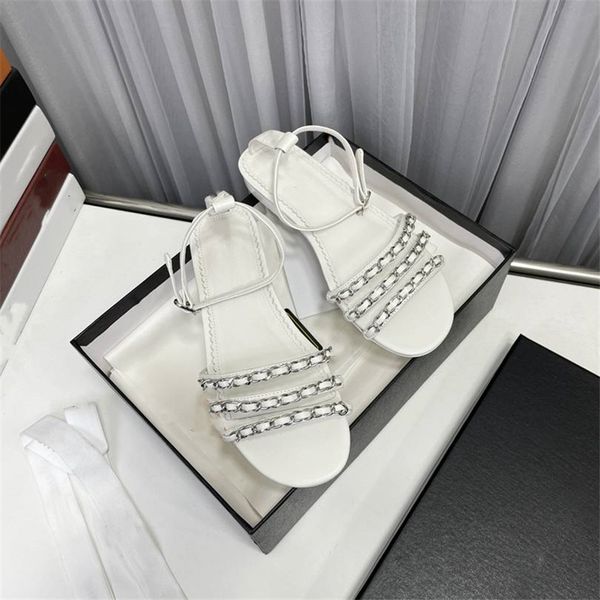 

fashion sandals 2023 channel women's high heels the latest styles to wear comfortable letter logo summer casual student sandals 08-033, Black