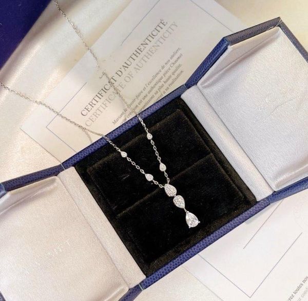 

luxury brand pendant necklaces s925 sterling silver three oval zircon charm short chain choker for women designer wedding party je2969132