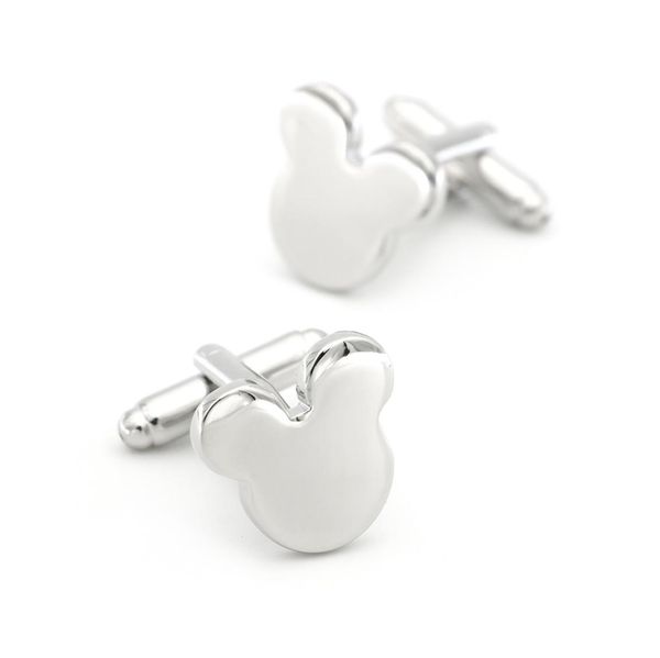 

men039s cartoon mouse cuff link copper material silver color 1pair5371659