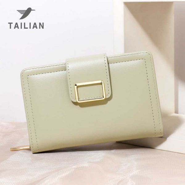 

tailian new multi functional solid color pu women's wallet short and medium korean handbag wallet