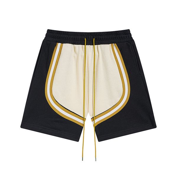 

designer man shorts rhude brand men's casual fitness short summer men drawstring jogging workout pants jbon, White;black