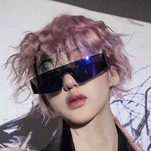 

trendy men and spicy girls high-end y2k concave design street summer millennial ins cool sunglasses, White;black