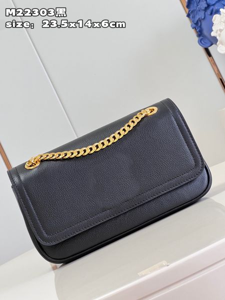 

2023 women's level original single chain wrapped grain cow leather sliding chain shoulder strap, capable of accommodating wallet or mob