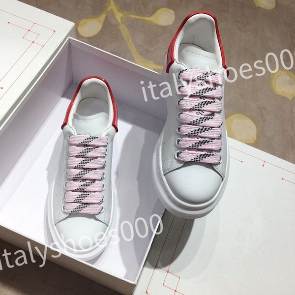 

new r men trainer causal shoes fashion brand woman leather lace up platform sole sneakers white black mens women's sizes 35-45