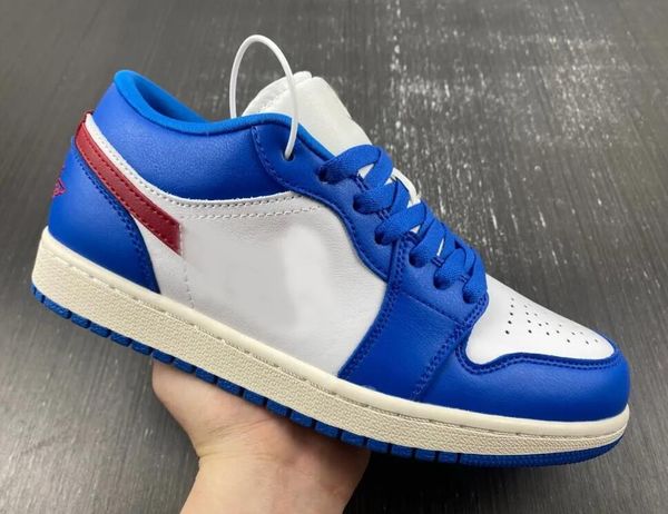 

shoes casual jumpman 1 low sport royal blue gym red real leather designer