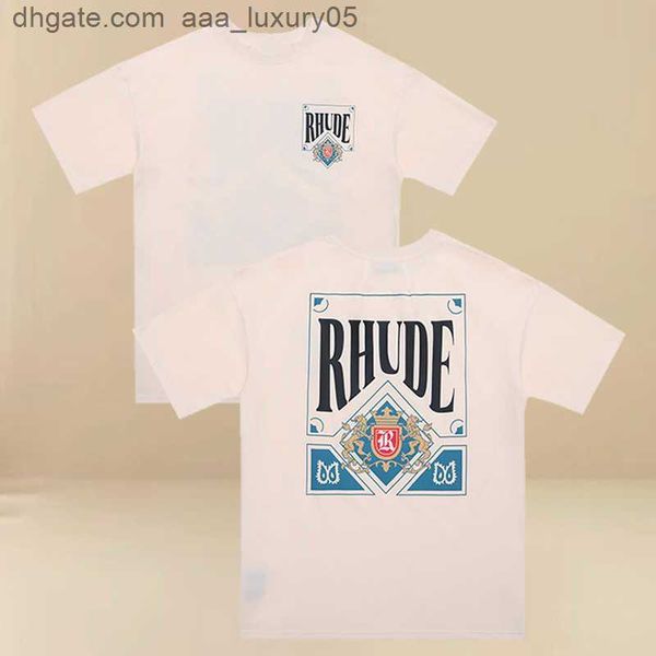 

designer fashion clothing tees hip hop tshirts trendy rhude playing card simple high street american style couple casual loose summer new t-, White;black