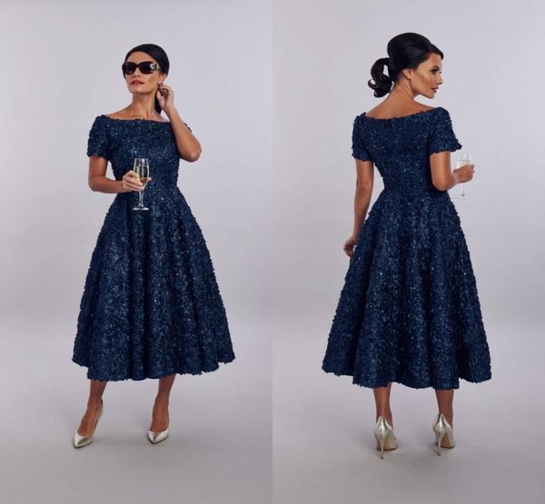 

elegent house of mooshki mother of the bride dress short sleeve applique crystal ruched wedding guest dresss tea length evening go1471306, Black;red
