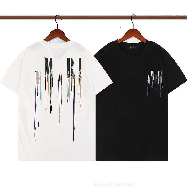 

men's t-shirt luxury am printing sequin letter cotton round neck couple fashion casual classic summer new, White;black