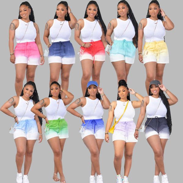 

new sweet summer loose shorts gradient color fashion casual sport short pants for women, White;black