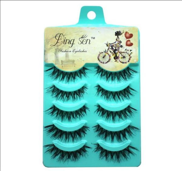 

5 pairs new women lady natural soft black fake eye lashes handmade thick fake false eyelashes makeup tools4966474