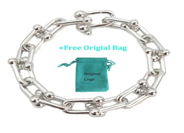 

new design hardware logo u link bracelet for women wen fashion luxury ag925 silvers brand cuff bracelets jewelry t original bag8174085, Golden;silver