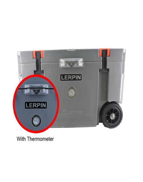 

50qt double wall ice cooler box plastic cooler chest with wheels for outdoor picnic or fishing refrigerate6257102