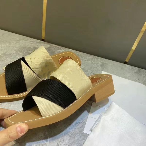 

famous designer sandals women women woody mules low high flat thick sole slippers slides summer lady flip flops shoes coach trainers sneaker, Black
