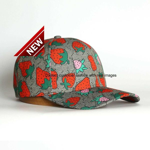 

1strawberry baseball caps man's cotton cactus classic letter ball caps summer women sun hats outdoor adjustable snapback cap girl', Blue;gray
