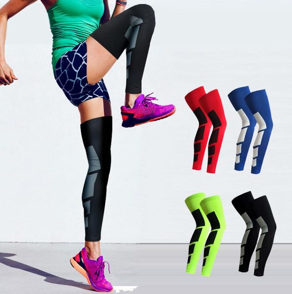 

1 pair antiskid sports silicone professional long knee support brace pad outdoor protector sport basketball leg sleeve spor8765672, Black;gray