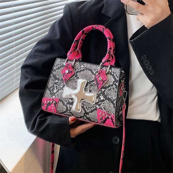 

designer bag 2023 handbag tote new handbag personalized snake skin pattern shoulder cross contrast crossbody for women