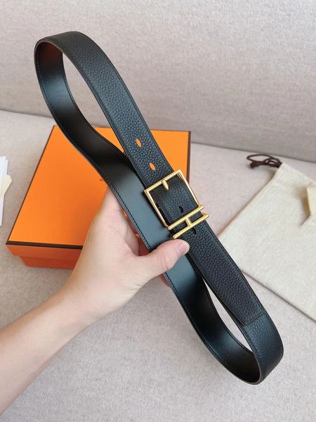 

hemring belts for men designer waistband high-end classic leather belts lychee pattern brand luxury belts for woman h gold and silver buckle, Black;brown