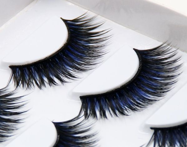 

color black blue false eyelashes smoked stage makeup tools long fake eye lashes natural thick false eye lashes 1 box 6 pairs 39101537