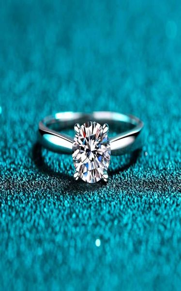 

ring luxury 925 silver excellent cut d color pass diamond test mossanite party9178947