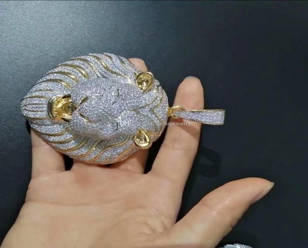 

mens jewelry hip hop iced out pendant luxury designer necklace bling diamond cuban link chain big pendants lion animal rapper ac8773129, Black