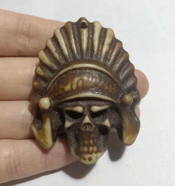 

16 pcs yak bone necklace pendant charm men039s carve amulet chief simulation2648520, Silver