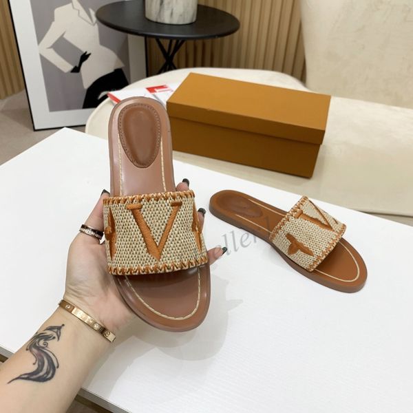 

lock it slippers women heel slippers sandals lock it flat mule monograms canvas gold circles indoor slipper summer designer luxury fashion b, Black