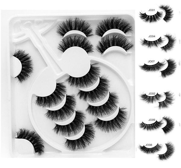 

7 pairs fluffy faux mink eyelashes soft thick multilayer false eyelash reusable cruelty cross violin tray 8d fake eye lashes8679354