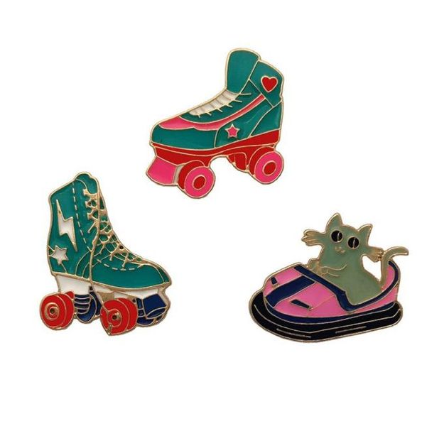 

whole gift pin colorful skateboard shoes cartoon roller skates pins brooches pins jewelry brooches for men women 5902250, Gray