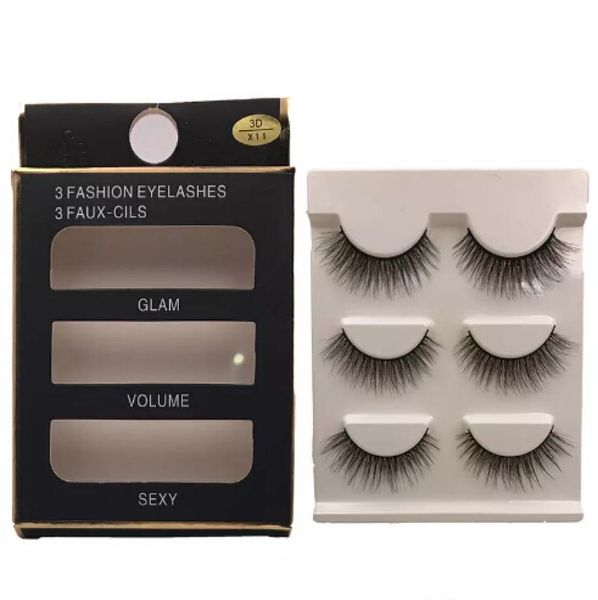 

new 3 pairs natural false eyelashes fake lashes long makeup 3d lashes extension eyelash mink eyelashes for beauty8737196