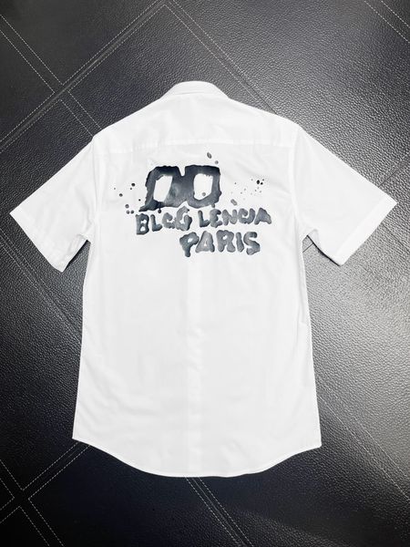

blcg lencia mens brand shirts designer shirts paris brand clothing male men short sleeve cotton plus size 8192, White;black